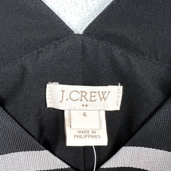 J. Crew Factory Metallic Jacquard Stripe Sleeveless Dress Pockets Black Silver - Picture 11 of 14